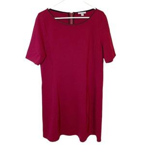 H by Halston Dress Pink Faux Leather T-shirt Dress Short Sleeves Size XL